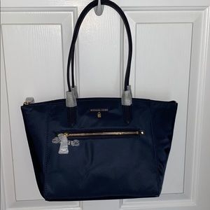 Michael Kors Nylon Kelsey Top Zip Blue Tote NWT